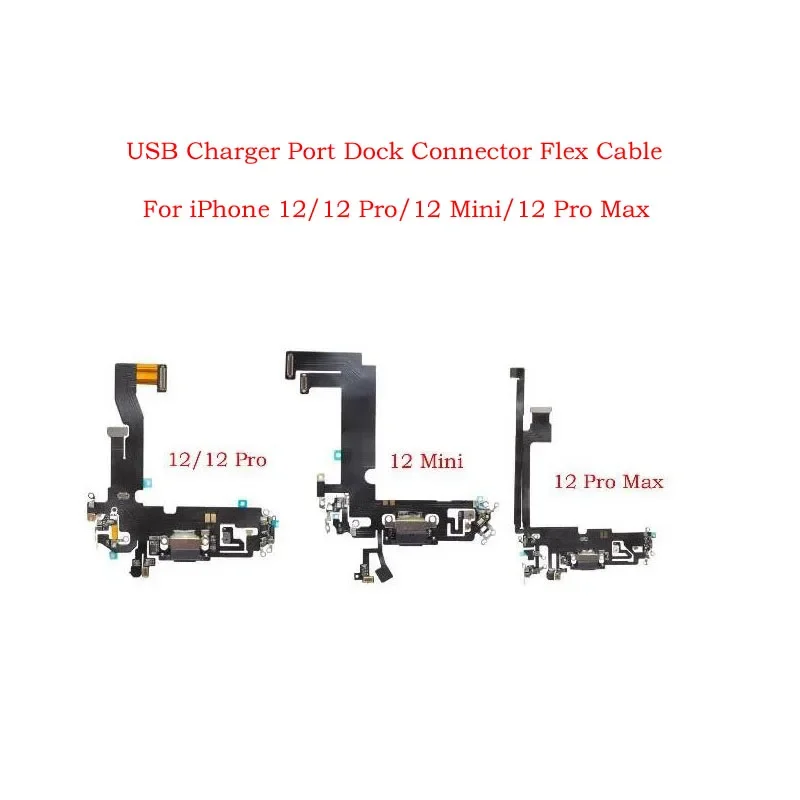 USB Charger Port Connector Dock Charging Flex Cable For iPhone 12 /12 Pro/12 Pro Max Mini Replacement