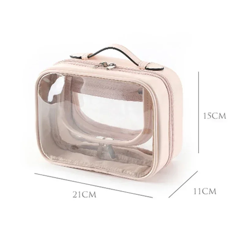 Storage Waterproof Cosmetic Bag Double Layered Makeup Brush Storage Multifunctional Large Capacity Lady Travel Clear Makeup Bags