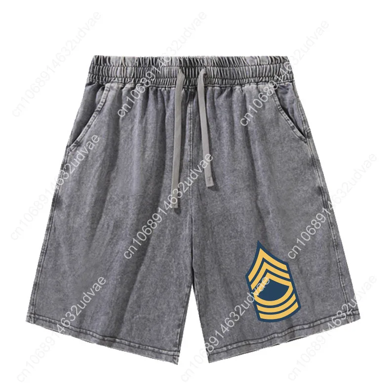 US Army Rank Master Sergeant E8 MSG Shorts Man Woman Teenager Retro Short Pants Cotton Elastic Soft Beach Shorts Customized Pant #4