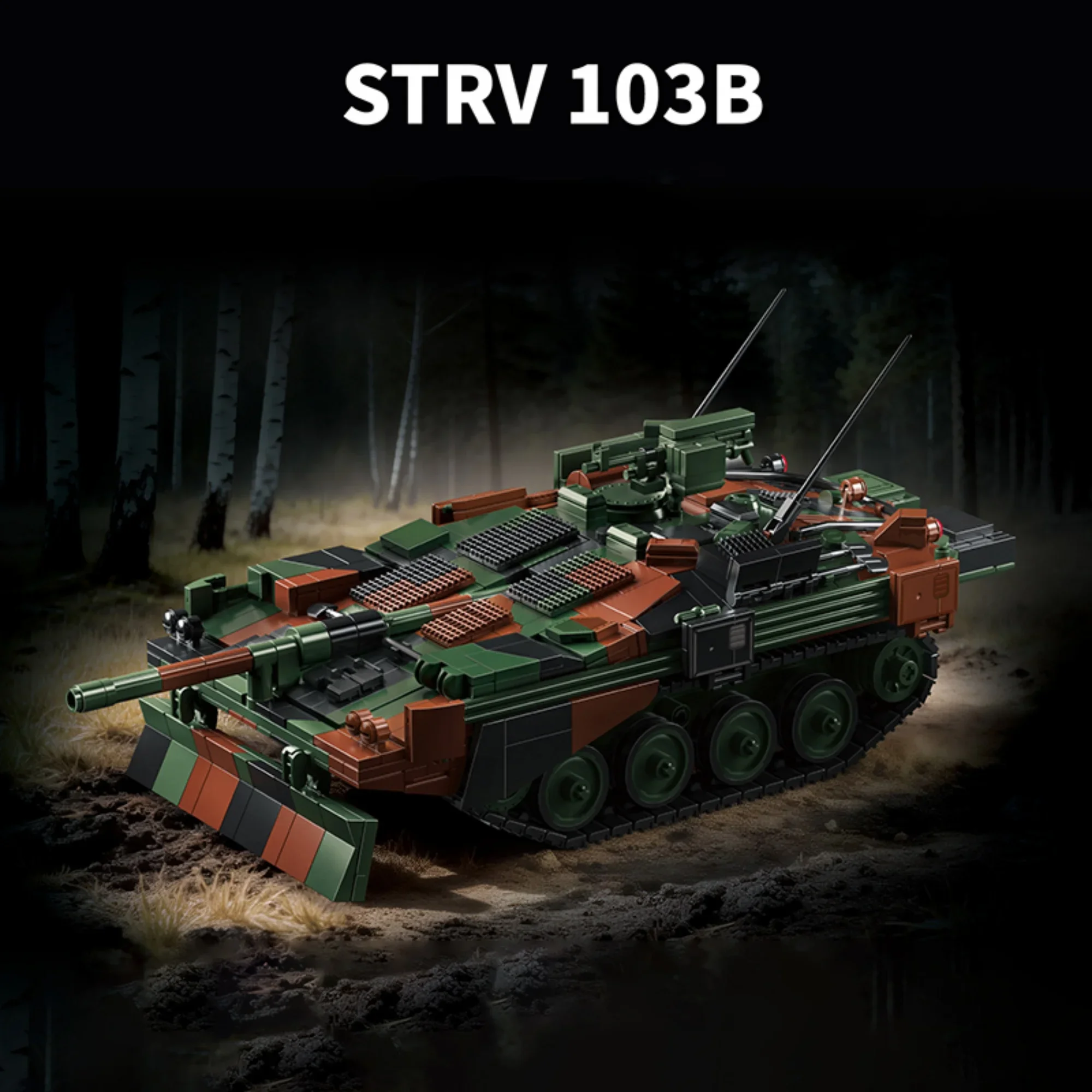 1773pcs Swedish STRV103B Tank Building Blocks 12GO 97039 Military Classic Main Battle Tank Vehicle Bricks Toys for Adults Gifts