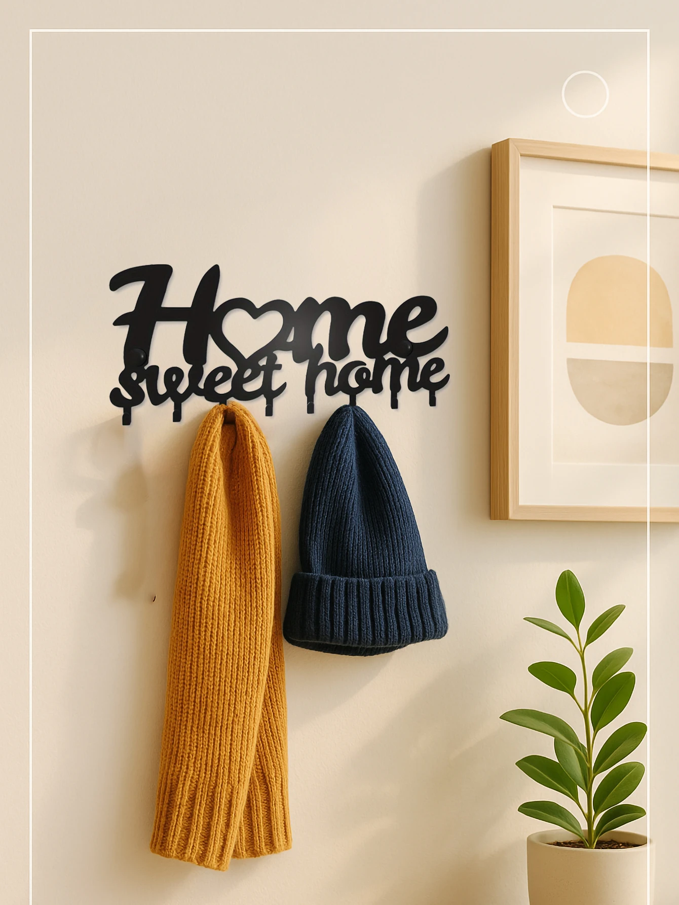 

Sleek Metal Key Holder Wall Mount - Contemporary Adhesive Key Holder for Easy Organization