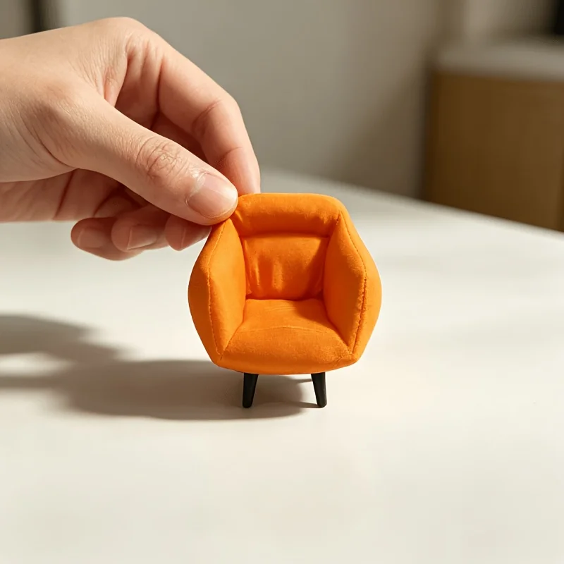 Dollhouse Mini Single Sofa Chair European Retro Style Home Decoration Tabletop Succulent Landscape Ornament