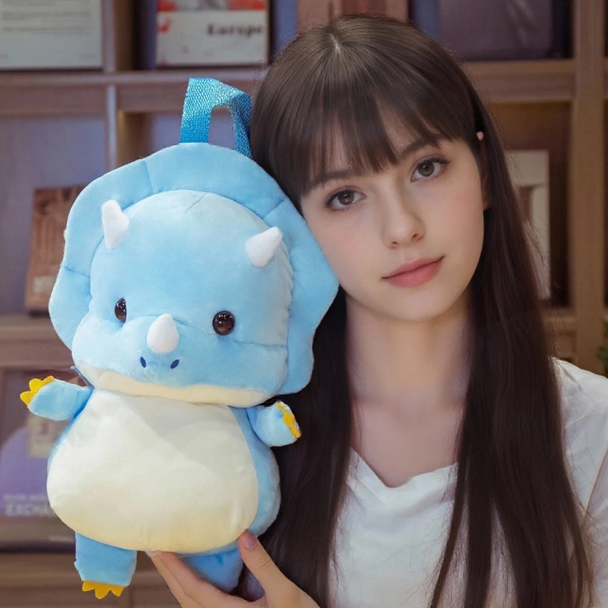 Un bel zaino per bambini Triceratops blu morbido e carino creativo verde Tyrannosaurus Rex dinosauro zaino per bambini compleanno pa