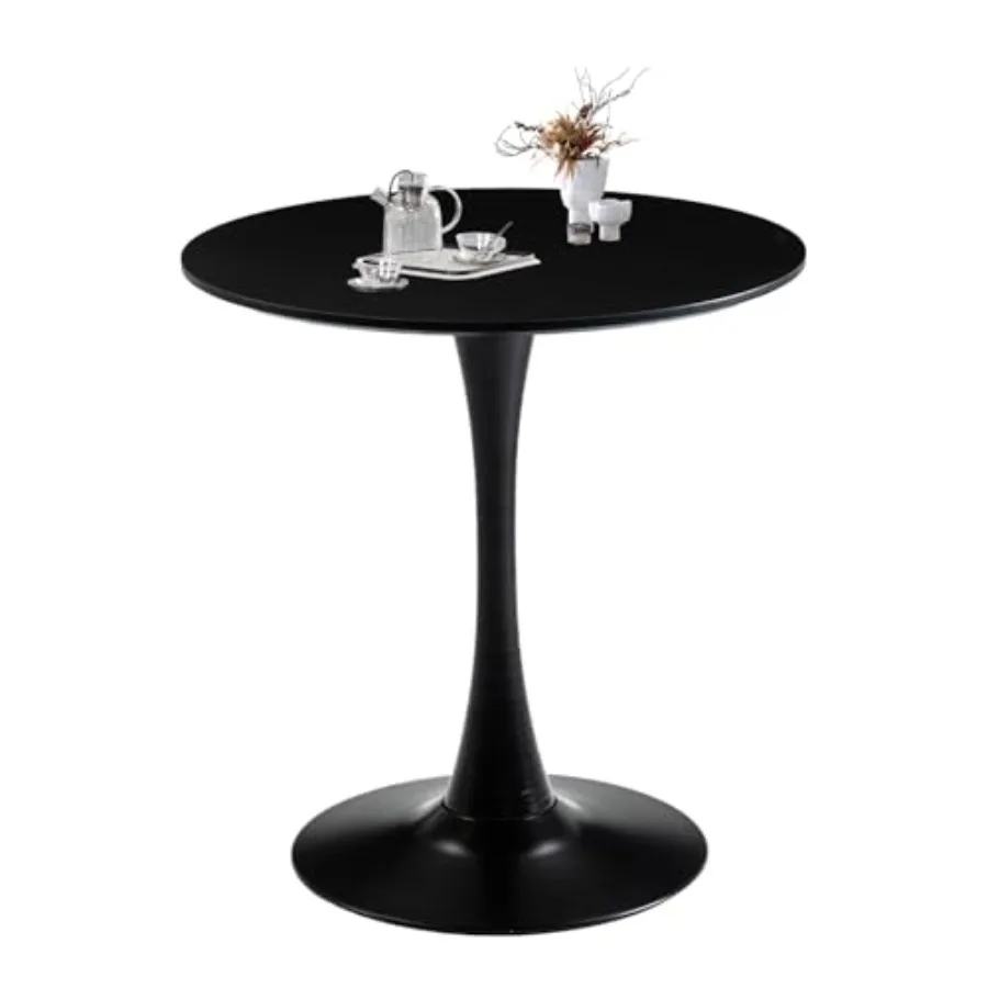 

Round Dining Table 27.6 Tulip Kitchen Dining Table for 1-2 People with Metal Pedestal Base and MDF Top Mid-Century Style for Ho