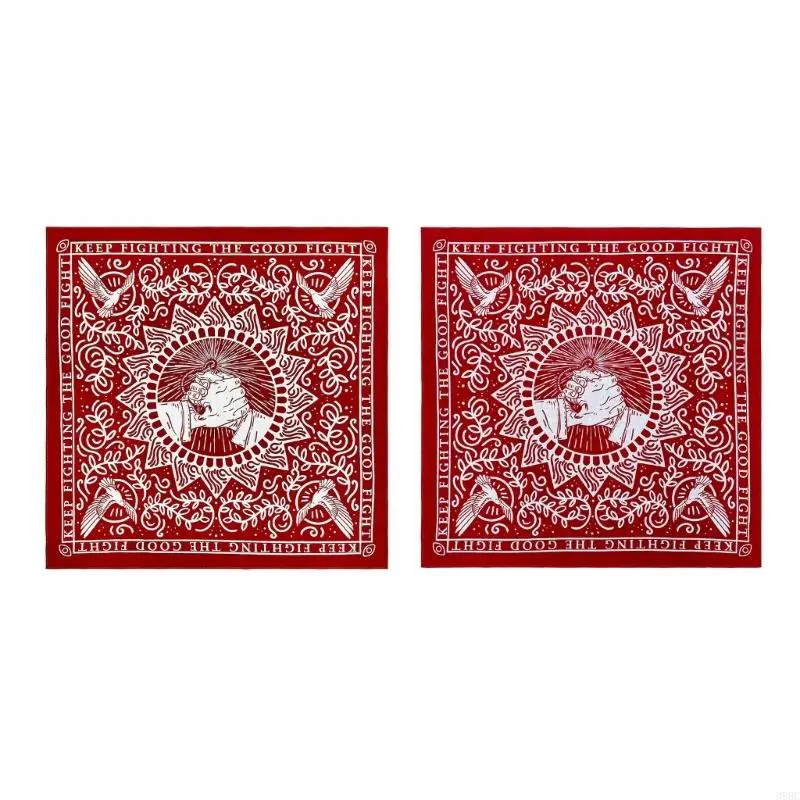 

39BC Ethnic Hair Kerchiefs Eye Catching Western Print Bandana Hiphop Headscarf