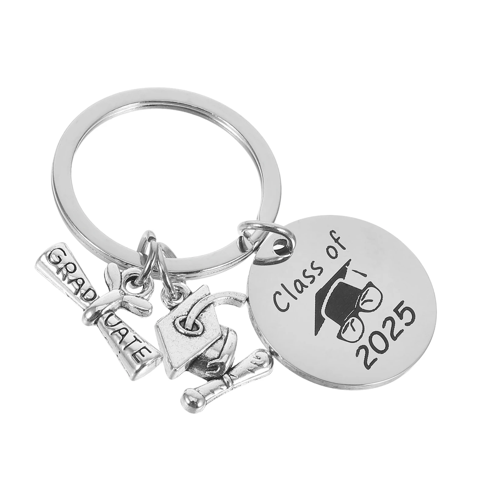 

Class of 2025 Graduation Keychain Stainless Steel Pendant High School Souvenir Party Favor Keepsake Decor College Gift Tag