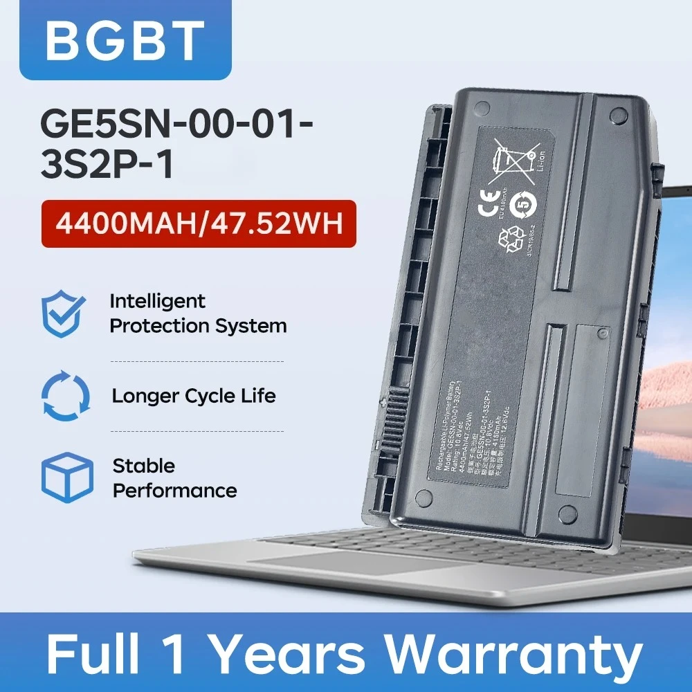 BGBT GE5SN-00-01-3S2P-1 5100mAh Laptop Battery GE5SN-00-01-3S2P-1 for Mechanic F117-F1 F2K F3K F1KB F6K F2C F2S Battery