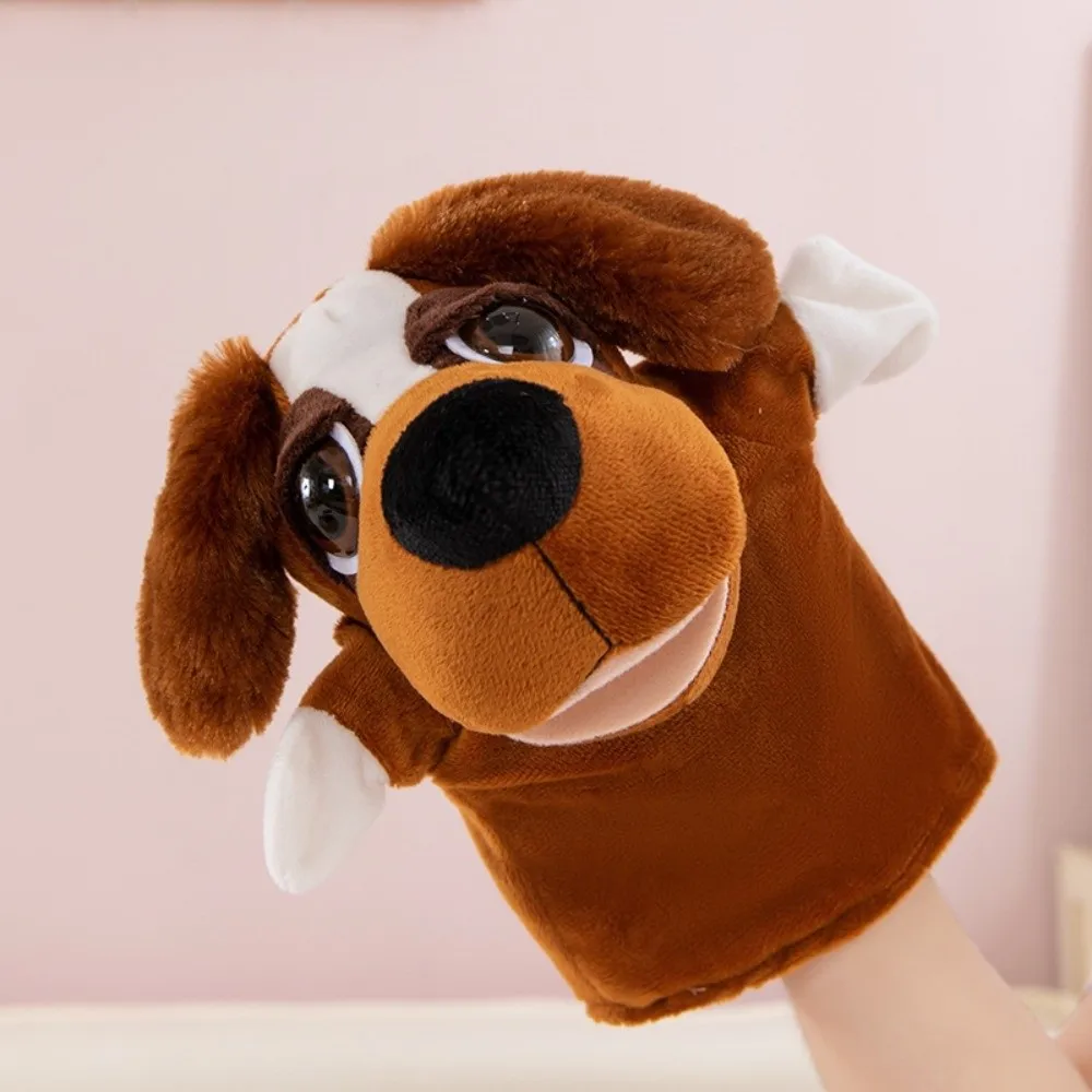 Placare brinquedos animal fantoche de mão recheado interativo pelúcia mão boneca porco educação precoce mão fantoches de dedo pai-filho