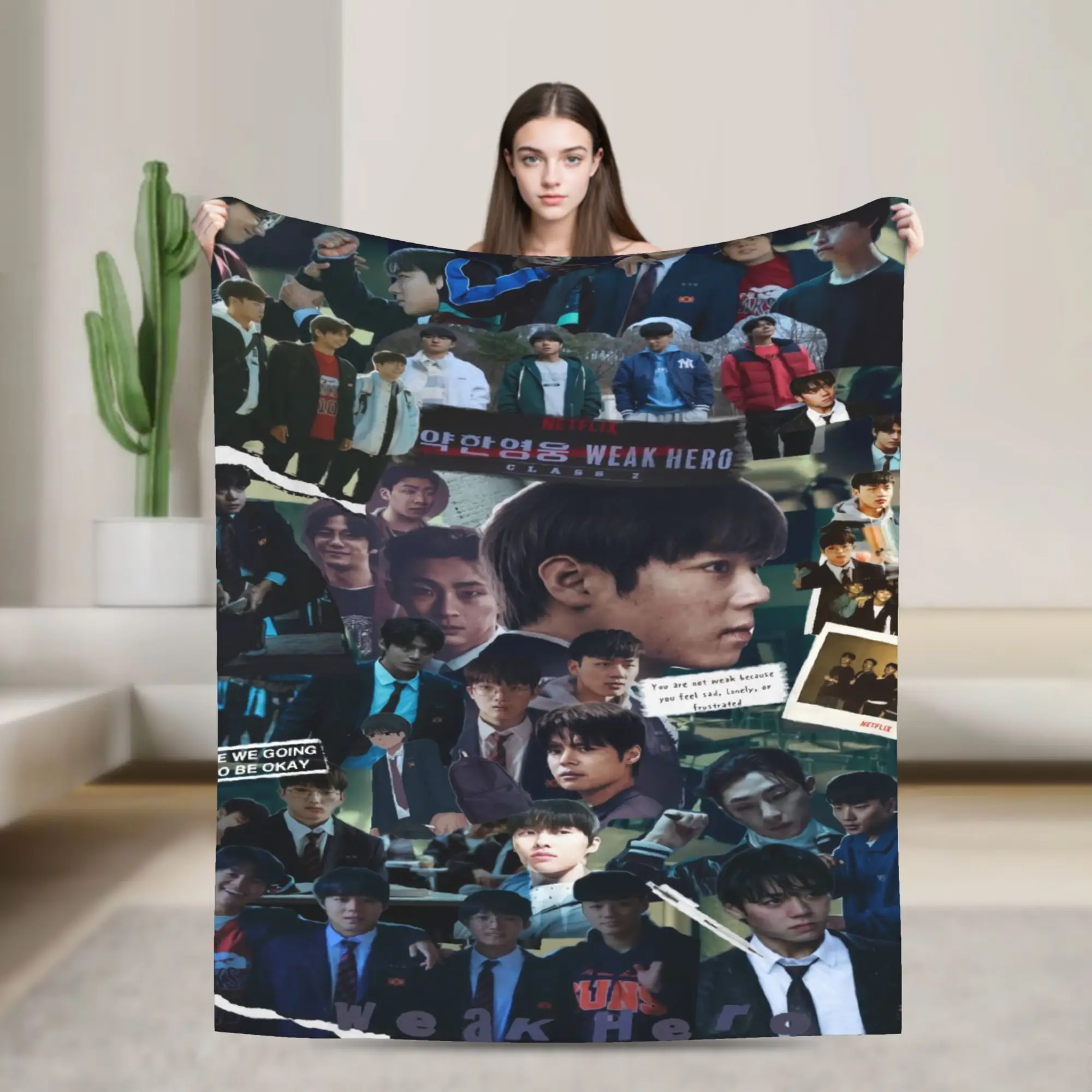 Warm Blanket Girls Boys Camping Weak Hero Class 2 (5) Throw Blanket  Flannel Bedspread For Couch Chair Pattern Sofa Bed Cover