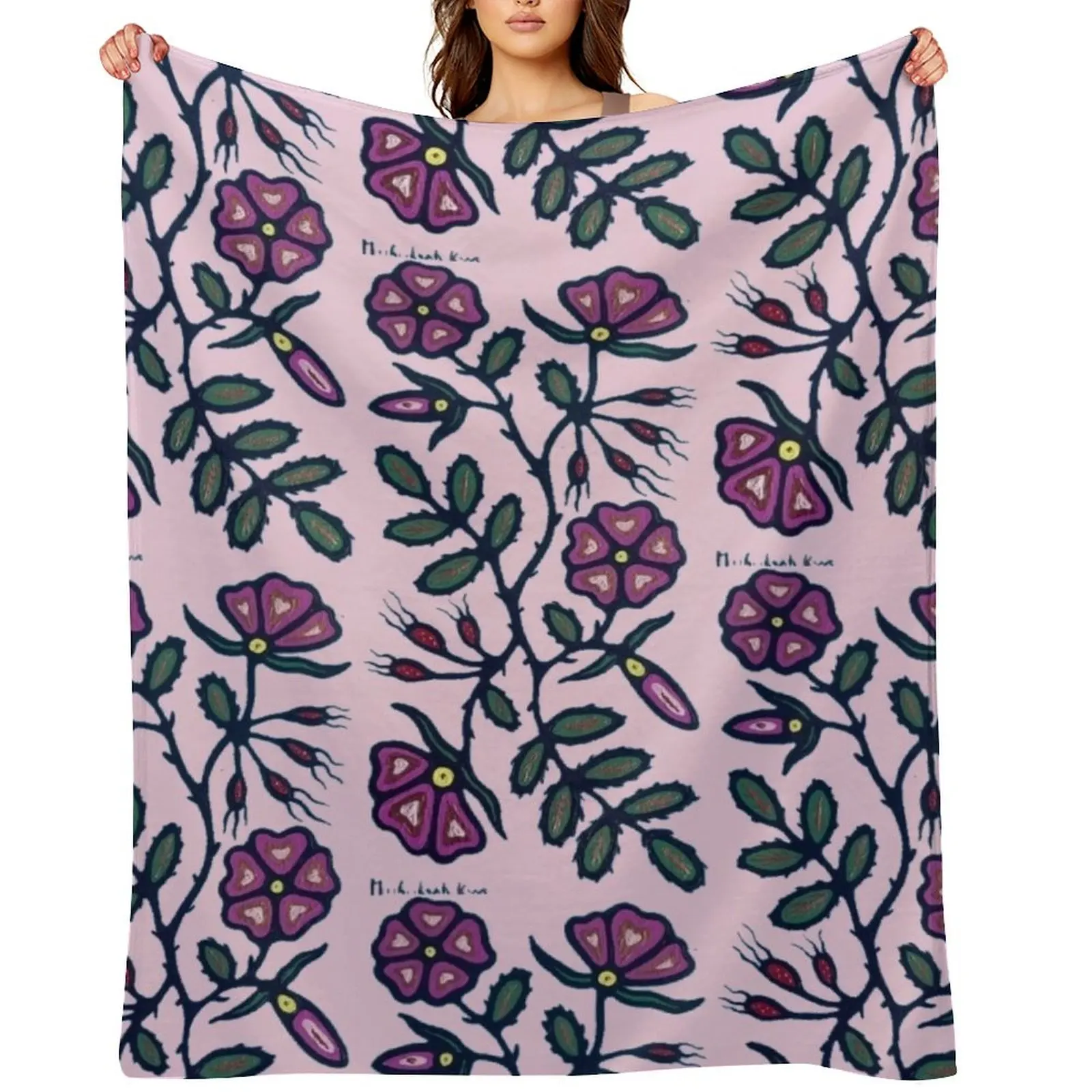 

Wild rosehips Throw Blanket Soft Plush Plaid Sofa Quilt Decorative Sofas Retros Blankets