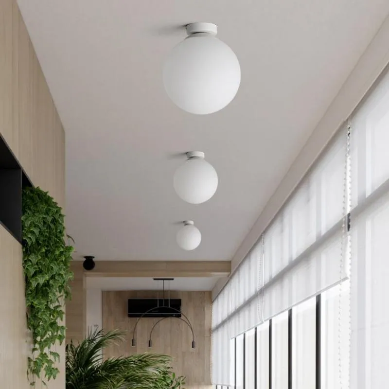 

Glass Balcony Ceiling Lamp Concise Modern Bedroom Lighting White Globe Glass Led Lamps Living Room Decoration Ceiling Light
