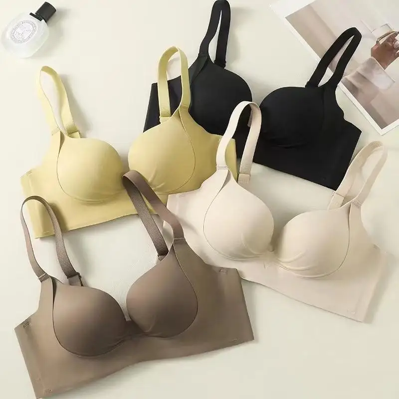 

YUQI Summer Push Up Bra for Small Chest Women Wireless Lift Anti-Sag Support Thin Traceless Seamless Comfort Lingerie Bra Cover