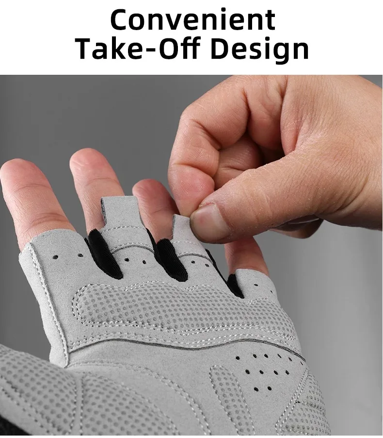 ROCKBROS New Road Bike MTB Gloves Microfiber Wear Resistant Gym Training Fingerless Glove Half Finger Bicycle Cycling Equipment