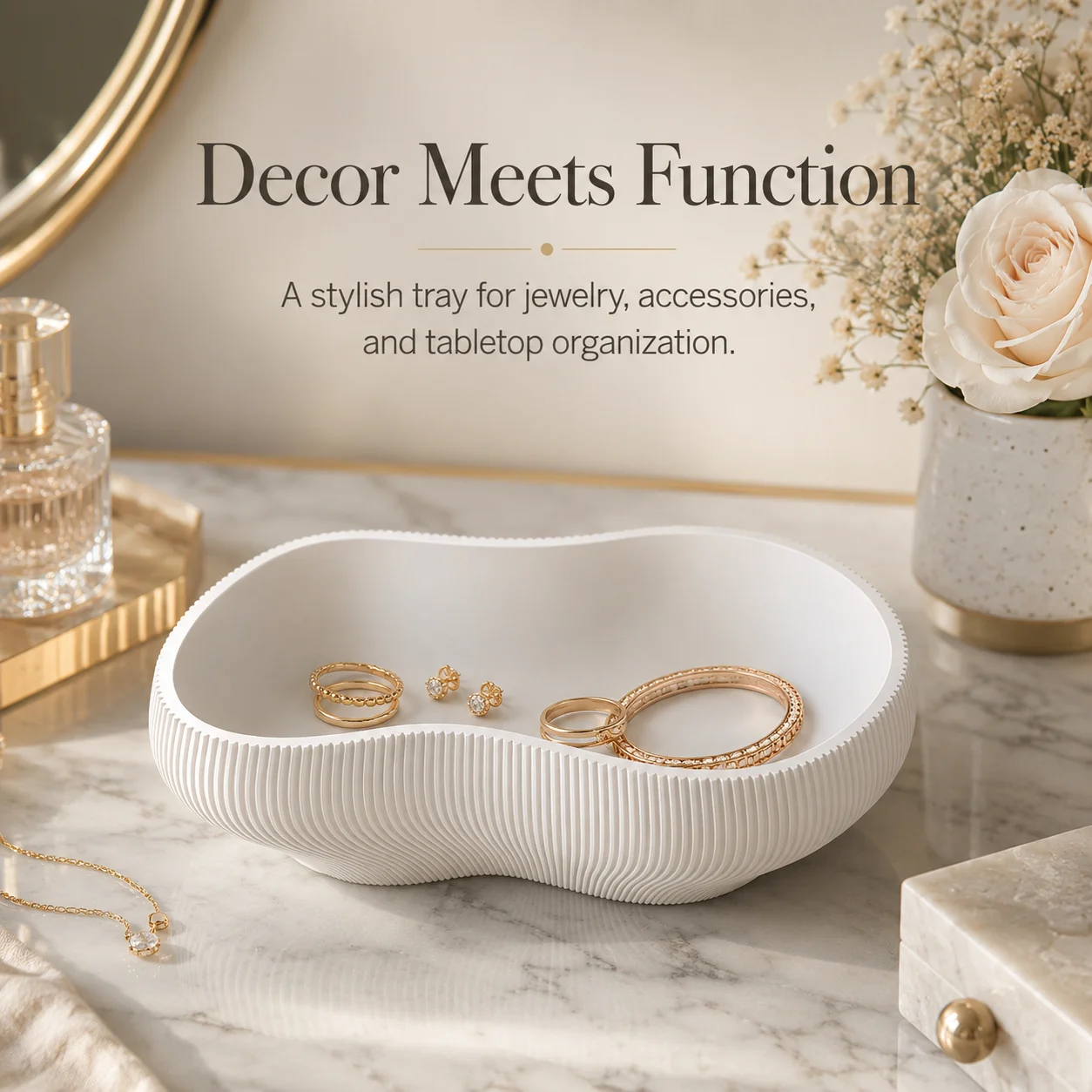 

Irregular storage box, jewelry storage area, simple and sturdy, decorative storage box for dressing table and bedside table