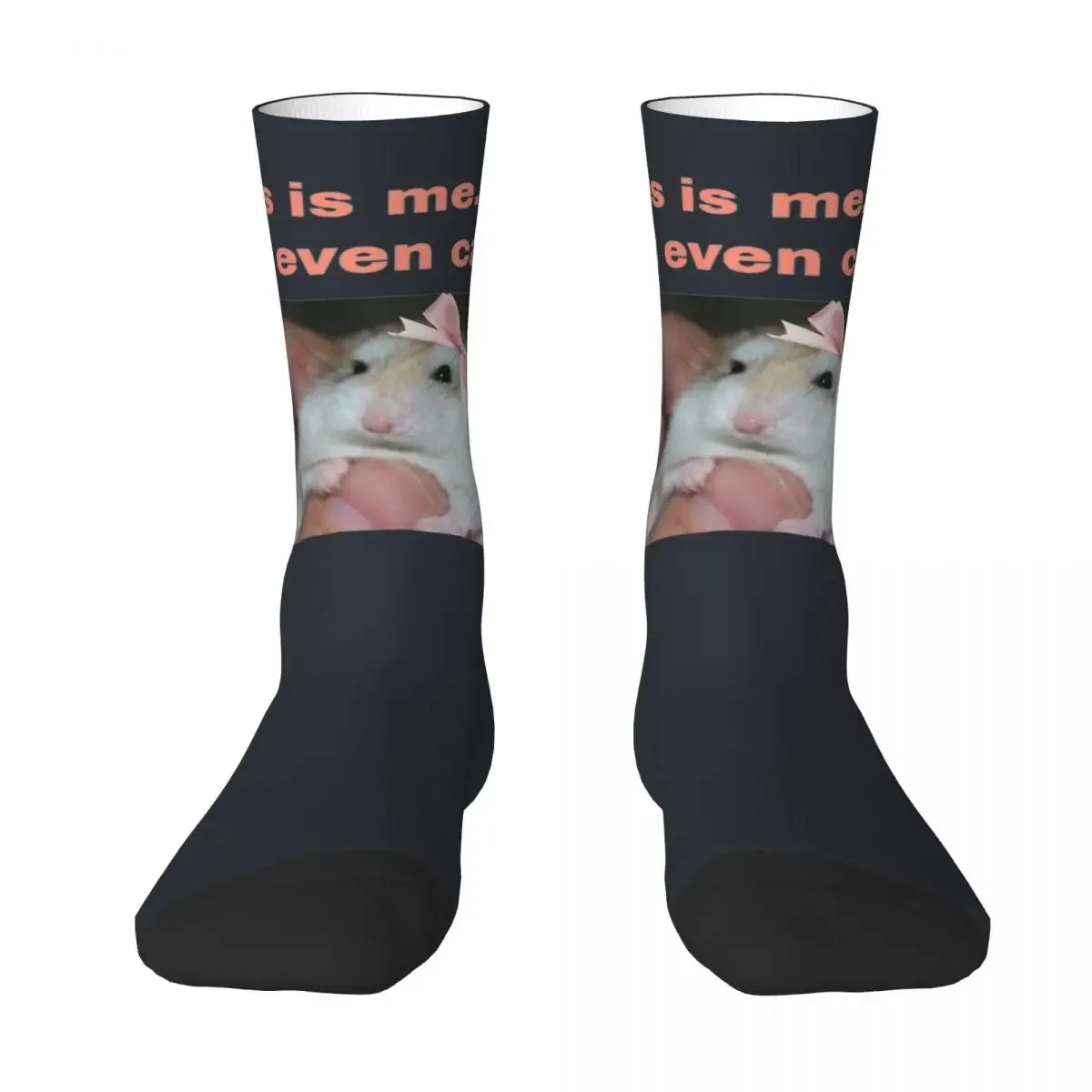 This Is Me If You Even Care Sad Hamster Sock Spring Stockings Vintage Men Breathable Socks Design Outdoor Sports Anti-Slip Socks