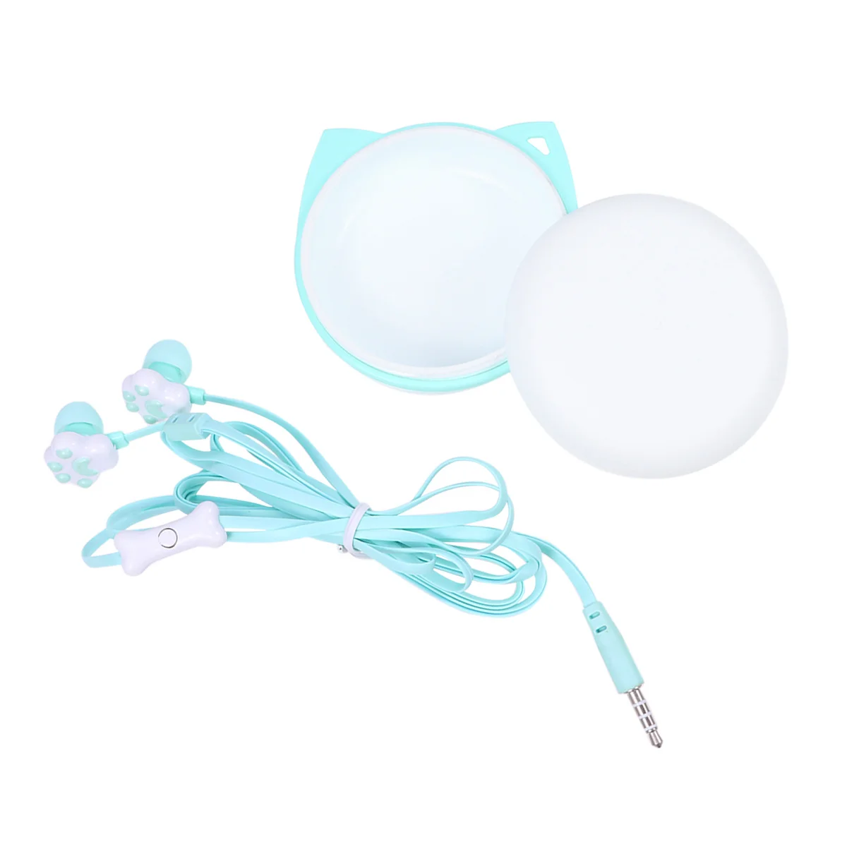 

1pc Cat Paw Cartoon Headset For Portable 3.5Mm Jack Support Storage Cartoon Earphone Box Gift