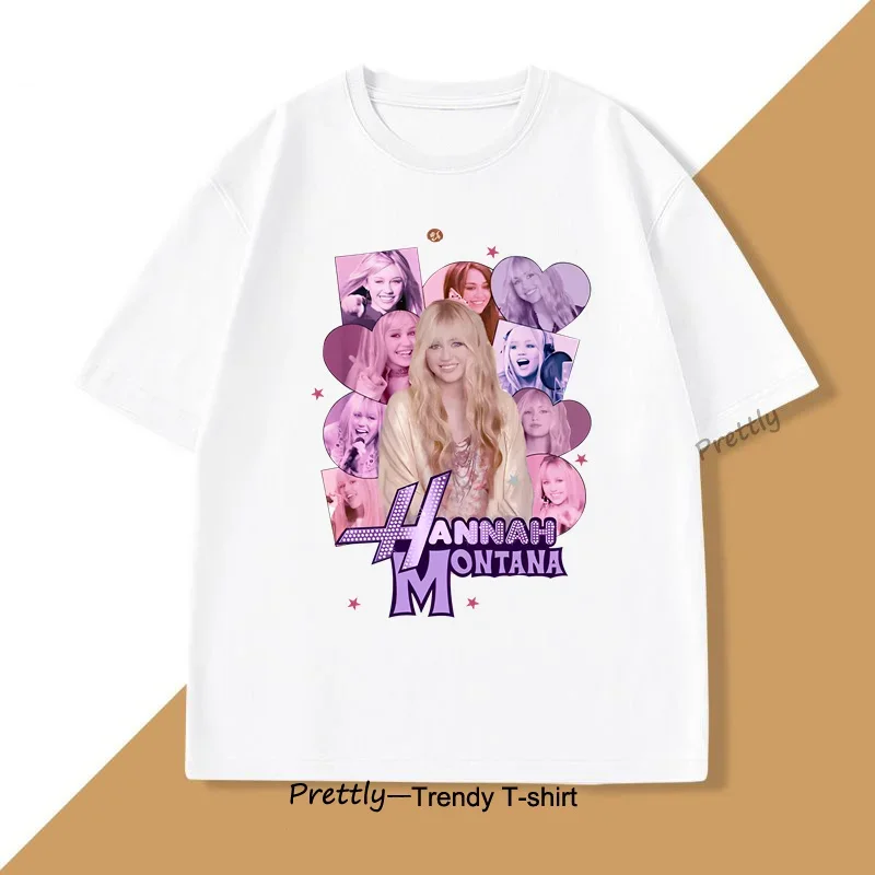 

Hannah Montana T Shirt Printed Short Sleeved T-shirt Men Women Trendy Loose Unisex Top Casual Tshirt Summer Loose Tees
