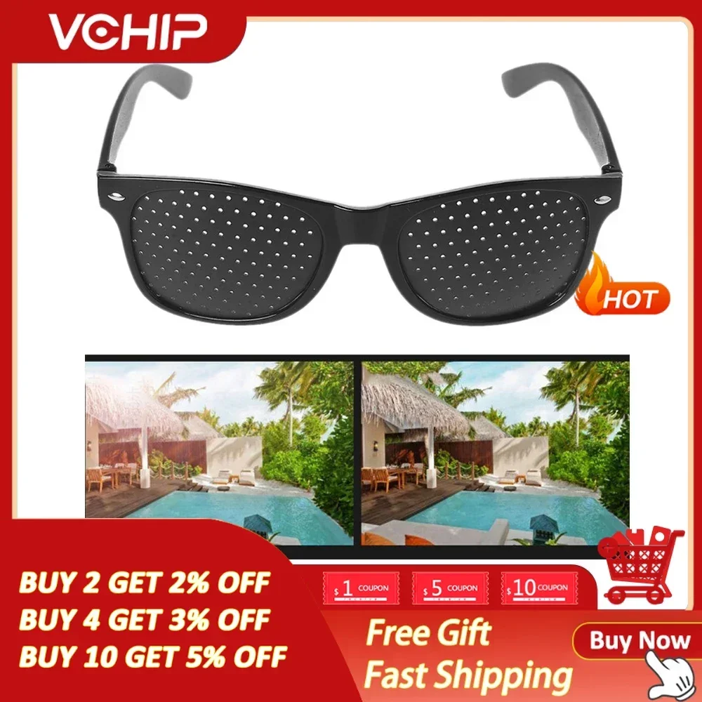 5pcs Vision Care Eye Protection Anti-myopia Astigmatism Glasses with Holes Vision Correction Fatigue Pin Hole Glasses for Men