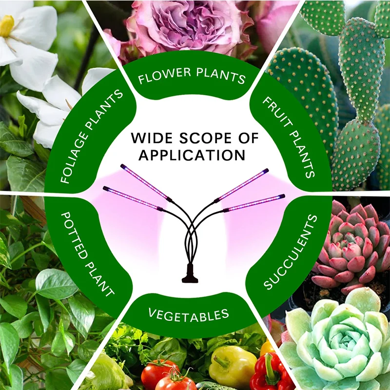 1-5 Heads USB LED Plant Grow Light Full Spectrum Timer Dimmable Phyto Lamp Clip Desk Grow Lamp Bulbs Succulent Vegetable Flower