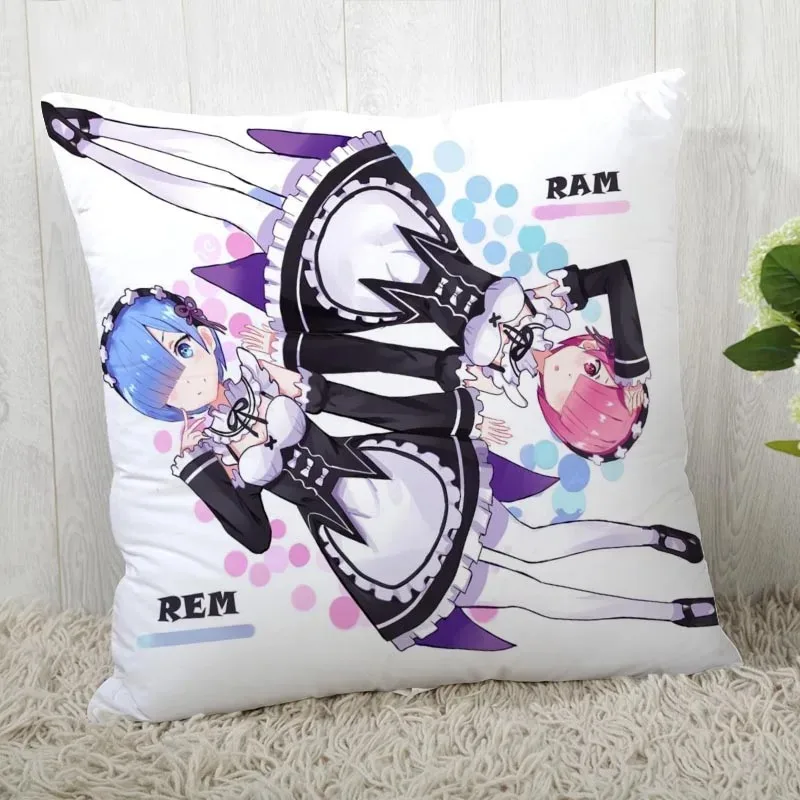 Pillowcase Re Zero Printed Pillow Cover Anime Grils Home Textiles Decorative Pillowcase Customize Gift 45x45cm