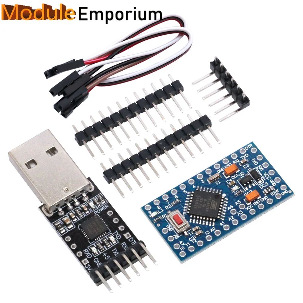 1PCS 6pin CP2102 USB 2.0 to TTL UART Module + 1PCS Pro Mini Module Atmega328 5V 16M For Arduino Compatible With Nano