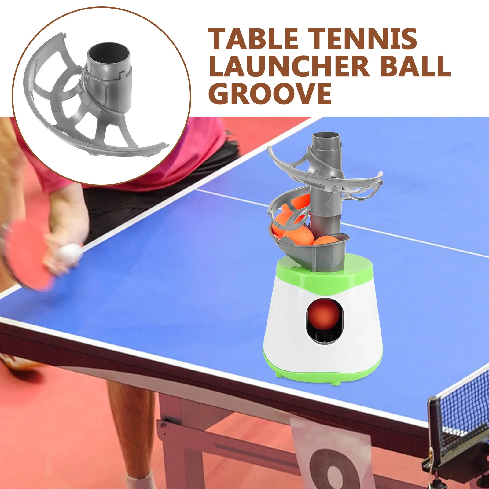 آلة تنس الطاولة الكرة الأخدود تمديد لجزء استبدال قاذفة بينغ بونغ التدريب ملحق السكك الحديدية المطول #5