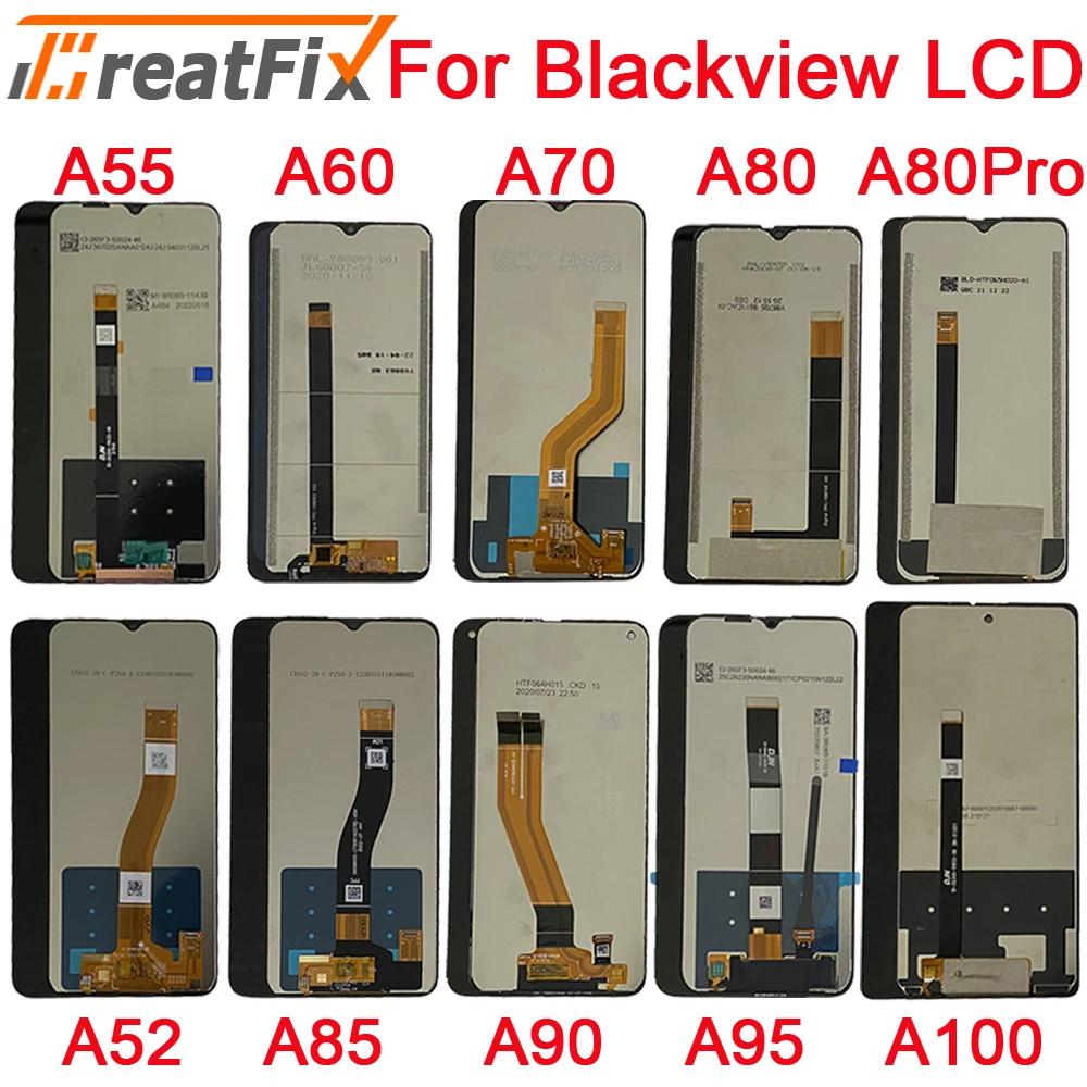 

For Blackview A52 A55 A60 A70 A80 Pro A85 A90 A95 A100 LCD Display Touch Screen Digitizer Assembly Blackview A80S A80 Plus LCD