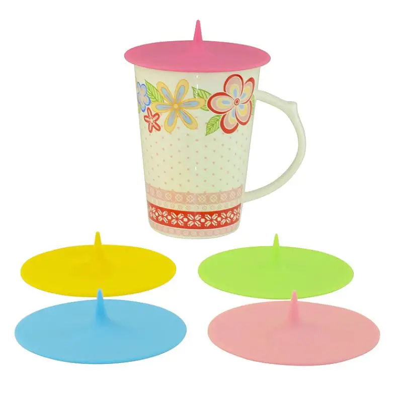 Creative Water-drop Silicone Cup Lid Colorful Cup Cover Eco-Friendly leakproof Mug Cap 8 Colors 10cm ni191