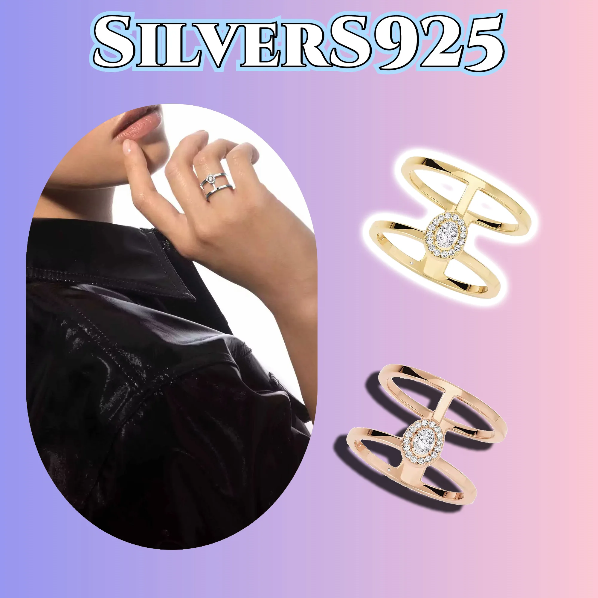 

Oval ring silver S925 women's jewelry for mothers, close to the skin, blooming with charming charm of women's jewelry