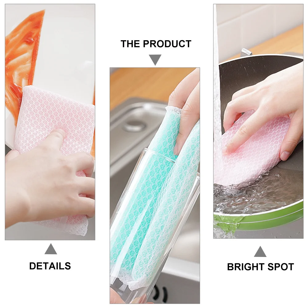 

10Pcs Durable Scouring Sponge Scrubber Soft Cleaning Pad for Kitchen Dishes Glasses Bathroom Tiles Scratch-Resistant Cloth