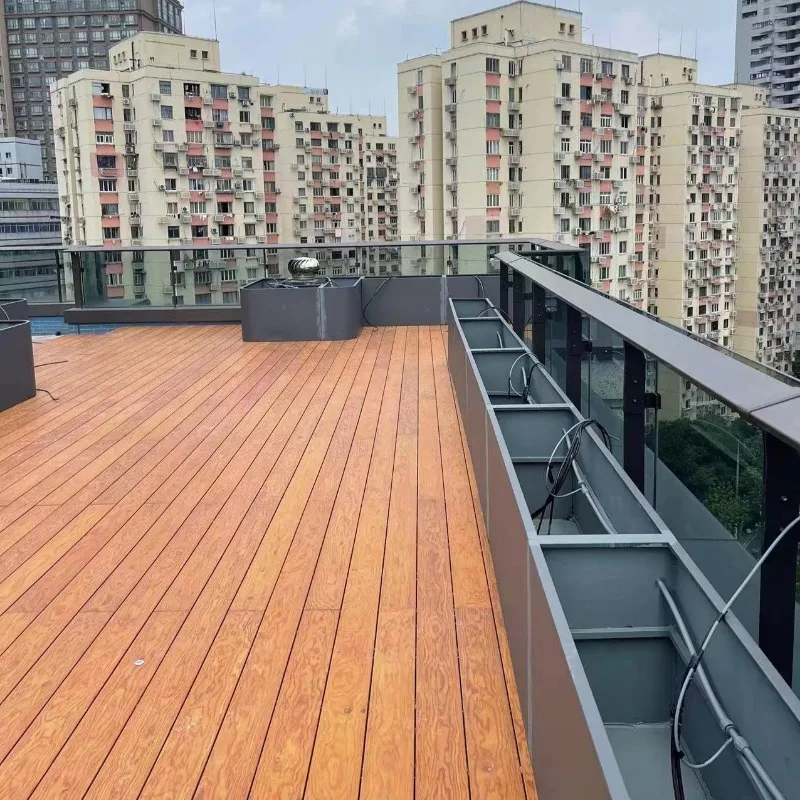 Wooden deck floor for public walkways and observation decks Non-slip and easy to install