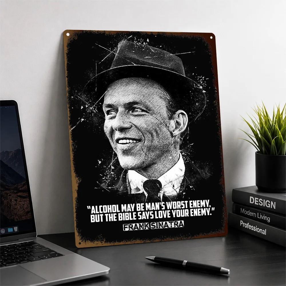 Frank Sinatra Printed Poster Customized Aluminum Metal Sign Dynamic Smooth Rhythm Wall Art Enhances Home Bars And Dining Rooms