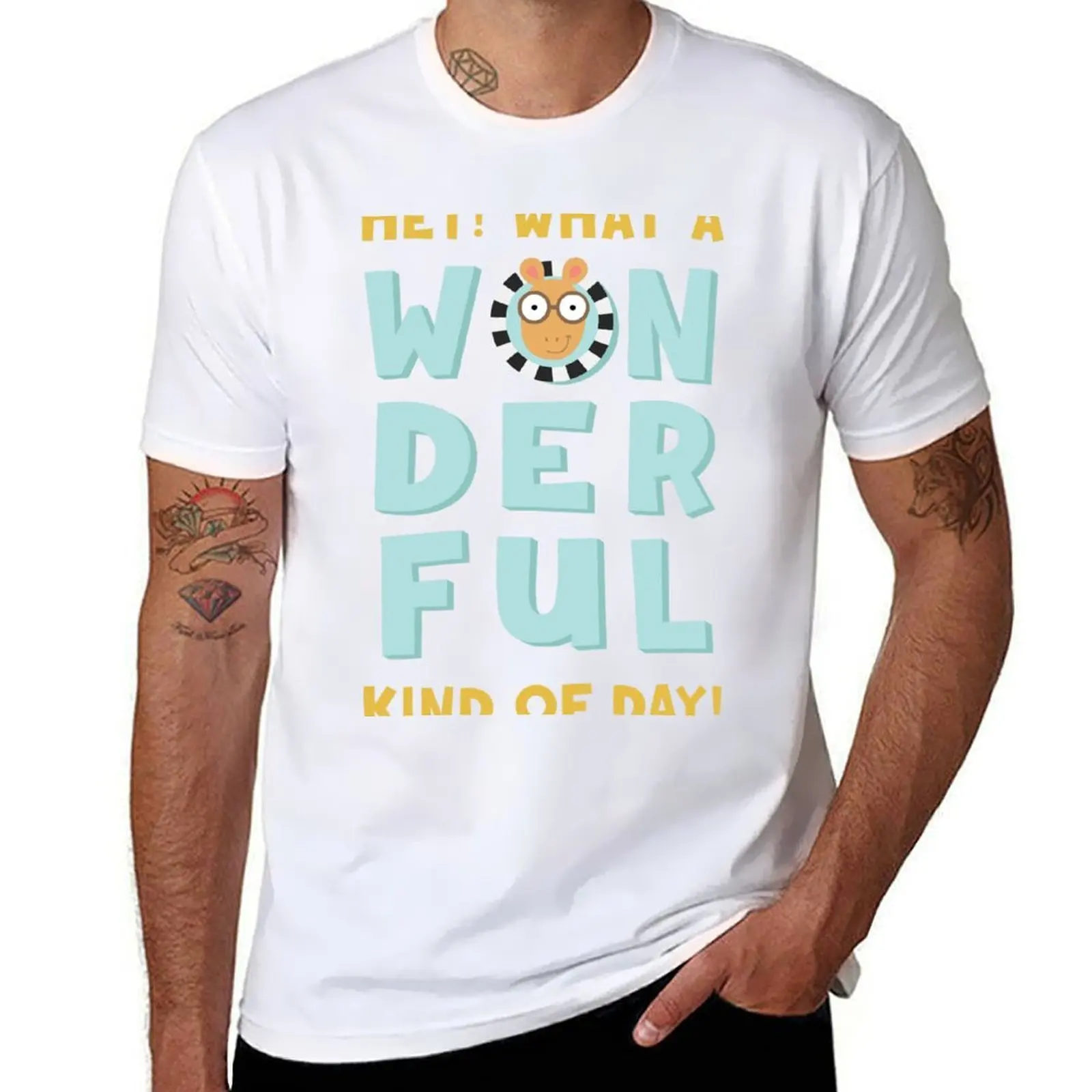 

Arthur - What a Wonderful Kind of Day! PBS T-Shirt cotton t shirts man 100% cotton t shirts high quality T-Shirt