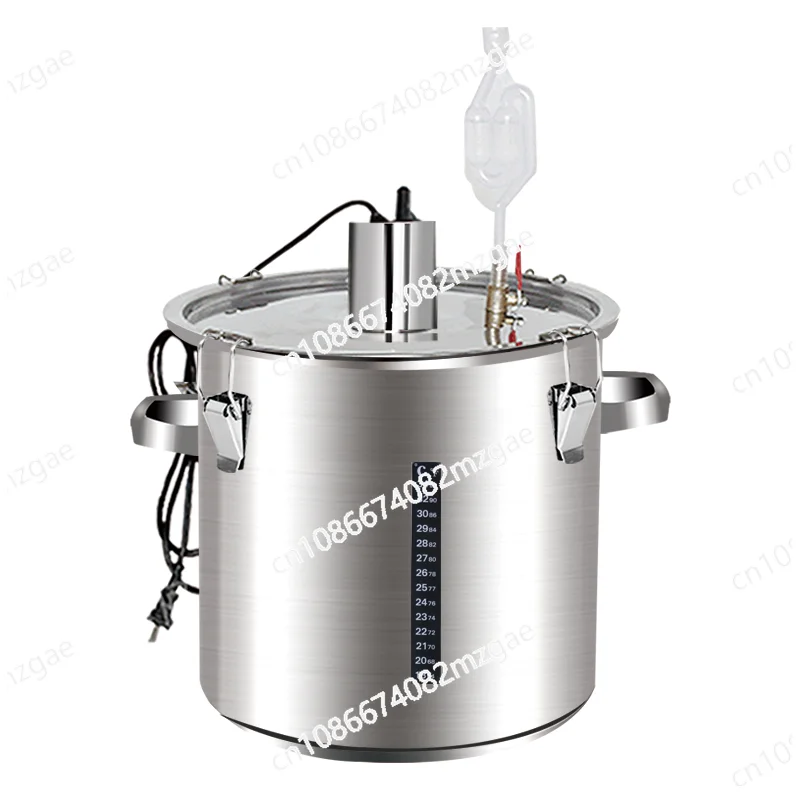 50L 500W Stainless Steel Fermentation Tank for Moonshine Wine Constant Temperature Barrel with Steaming Function