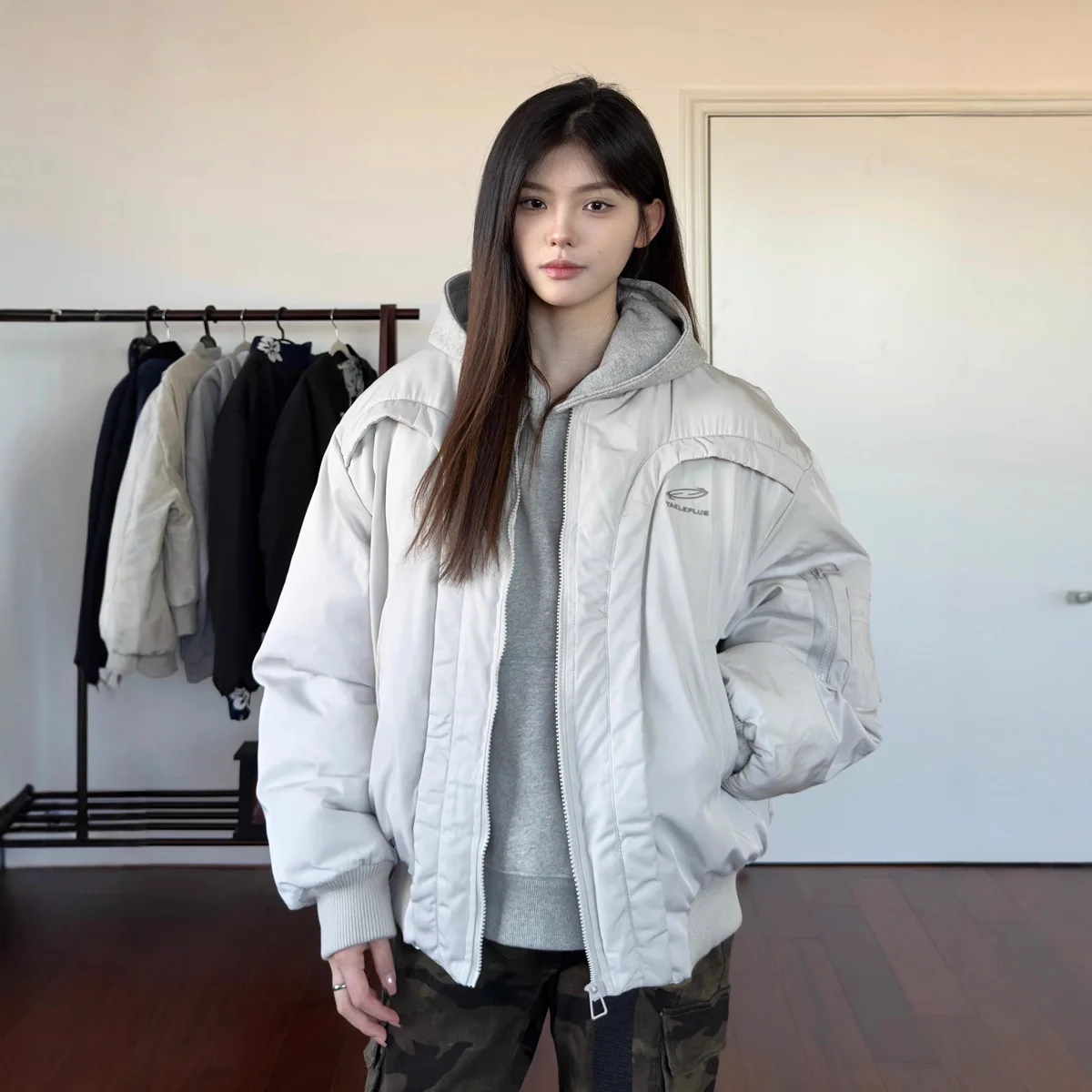 

Flight cotton jacket for men and women in autumn and winter 2025 loose and warm cotton jacket men's top