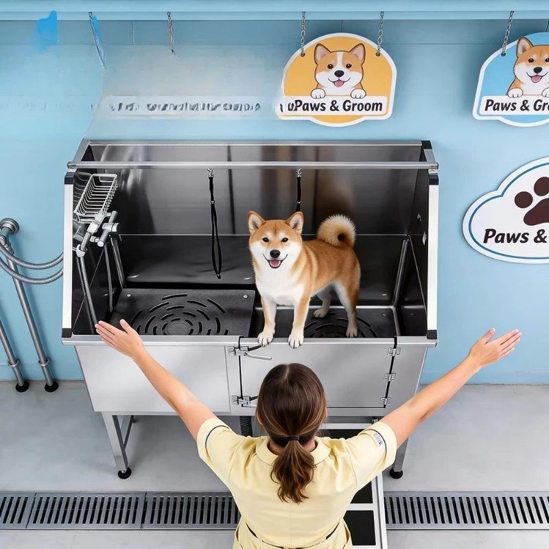 

Portable Stainless Steel Dog SPA Grooming Bath Tub Pet Washing Station with Sink Bathtub for Pet Bathing Products