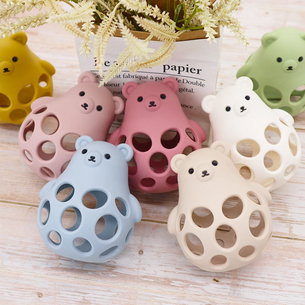 1PC Baby Silicone Teethers Hollow Out Baby Items Cartoon Bear Shape Teether Toys Chewing Training Baby Accessories Baby Stuff