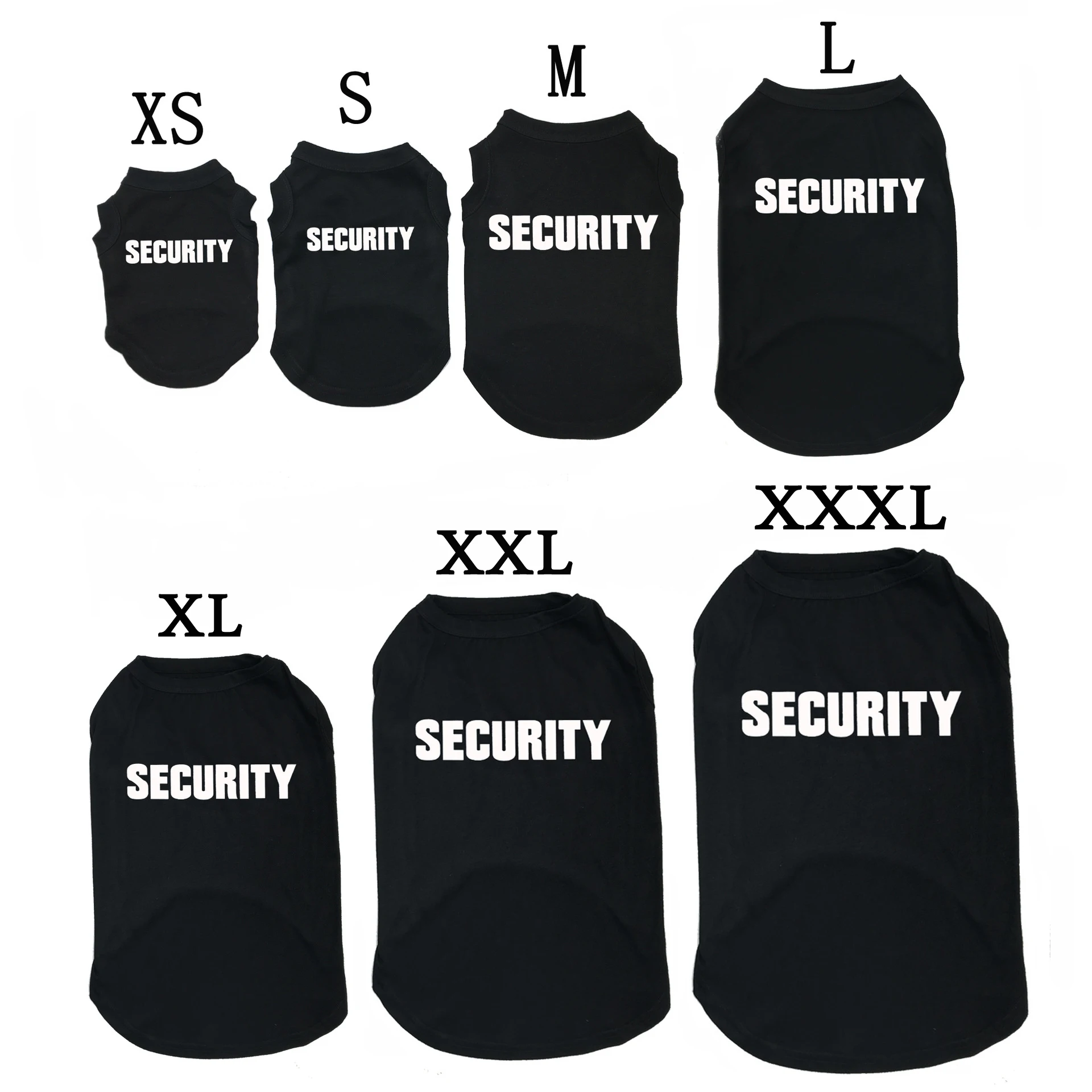 Cotton Dog Shirts Soft Dog SECURITY Costumes Puppy Vest Summer T Shirt Clothes for Small Medium Large Dogs XS-3XL