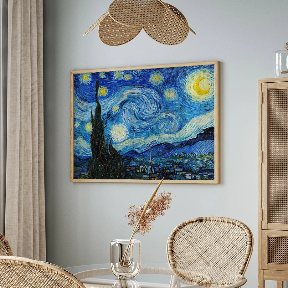 HD Print Van Gogh Masterpiece Poster Abstract Garden Almond Blossoms Starry Night Canvas Painting Wall Picture Room Home Decor