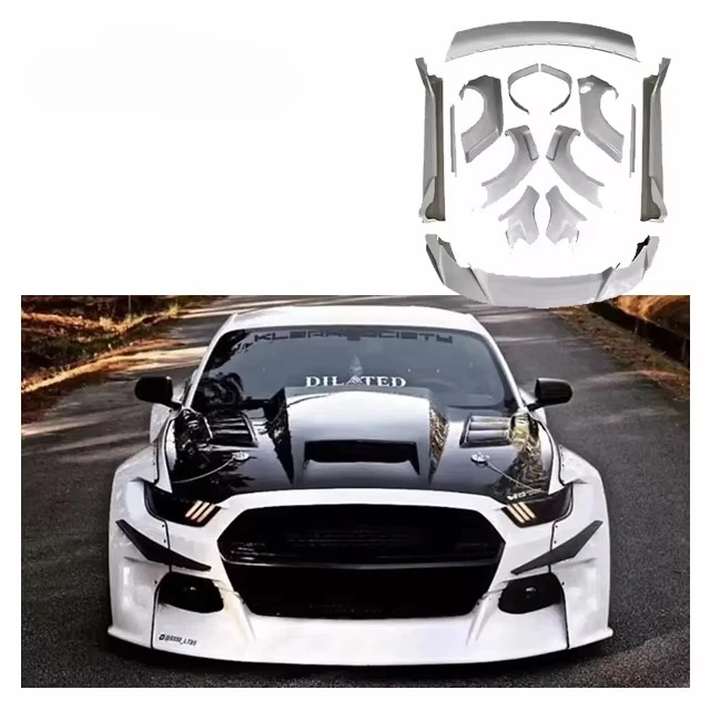 

For Ford Mustang S550 15-17 Upgrade Clinched Style Wide Body Kit Mustang Wide Body Front Lip Fender Side Skirt Spoiler
