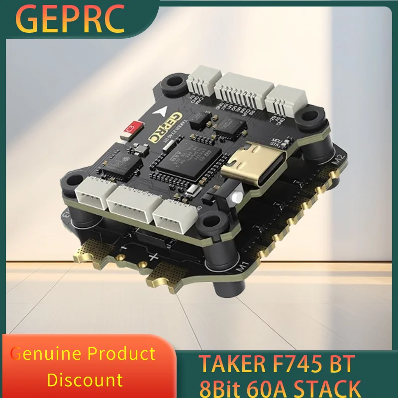 

GEPRC TAKER F745 BT 8Bit 60A Stack 4IN1 ESC 512MB Black Box Data Analyze Record Flight Barometer LiPo 30.5X30.5mm