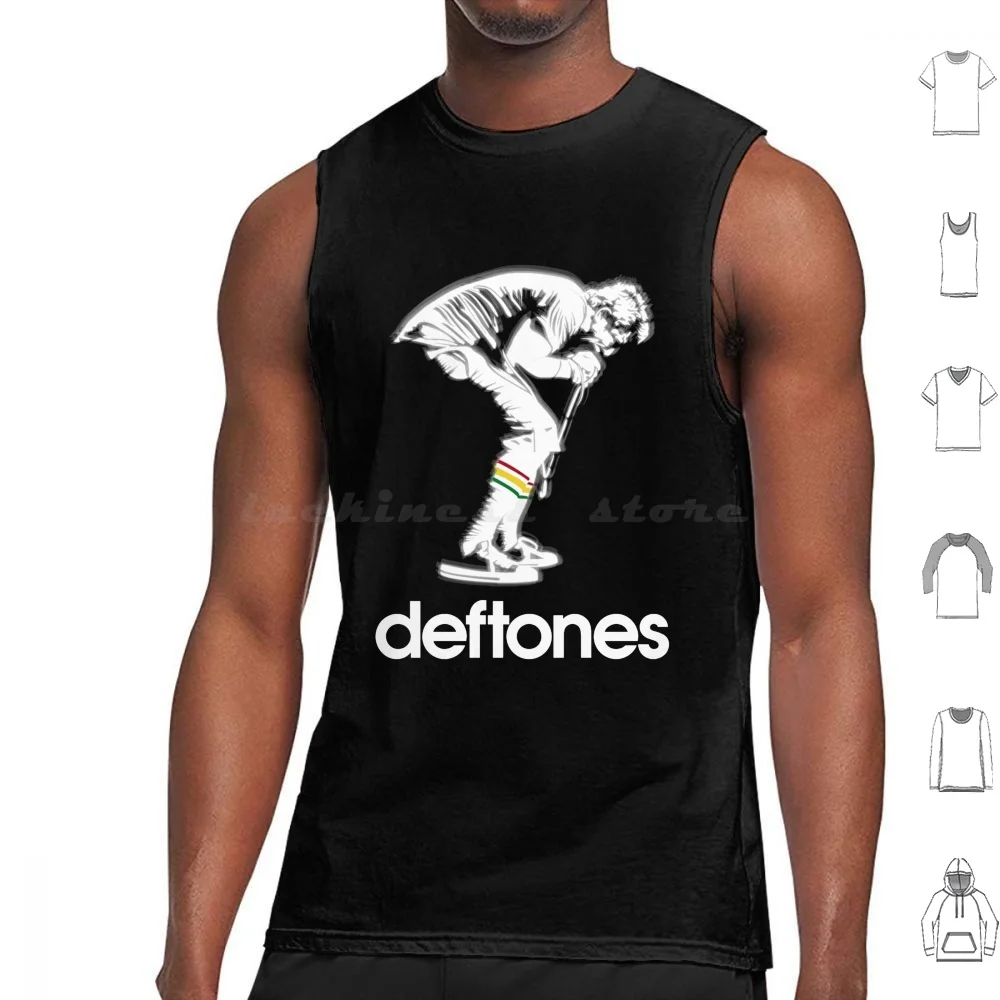 White Ohms Around The Fur Diamond Eyes Adrenaline Tank Tops Vest Sleeveless Deftones Tour Deftones Deftones Metal Deftones