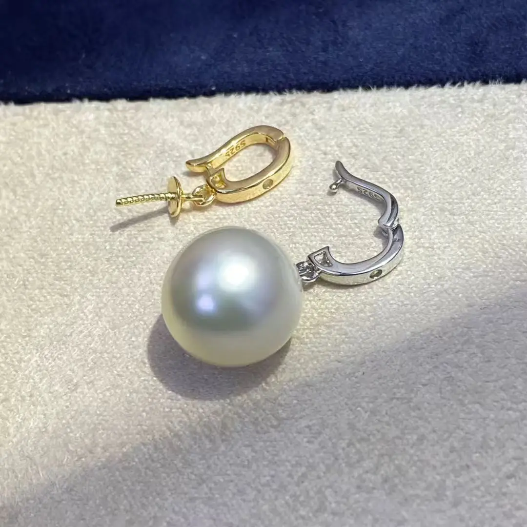 Wholesale S925 Sterling Silver Pendant Mount Base Mountings Findings Parts Fittings Accessories for 11-12mm Pearls 5pcs/lot