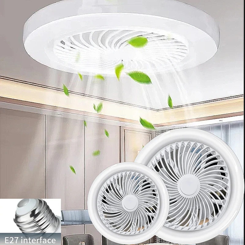 E27 2-in-1 LED Fan Light AC85-265V Multifunction Ceiling Light Living Room Bedroom Kitchen Bathroom Mute Cooling Ceiling Fan