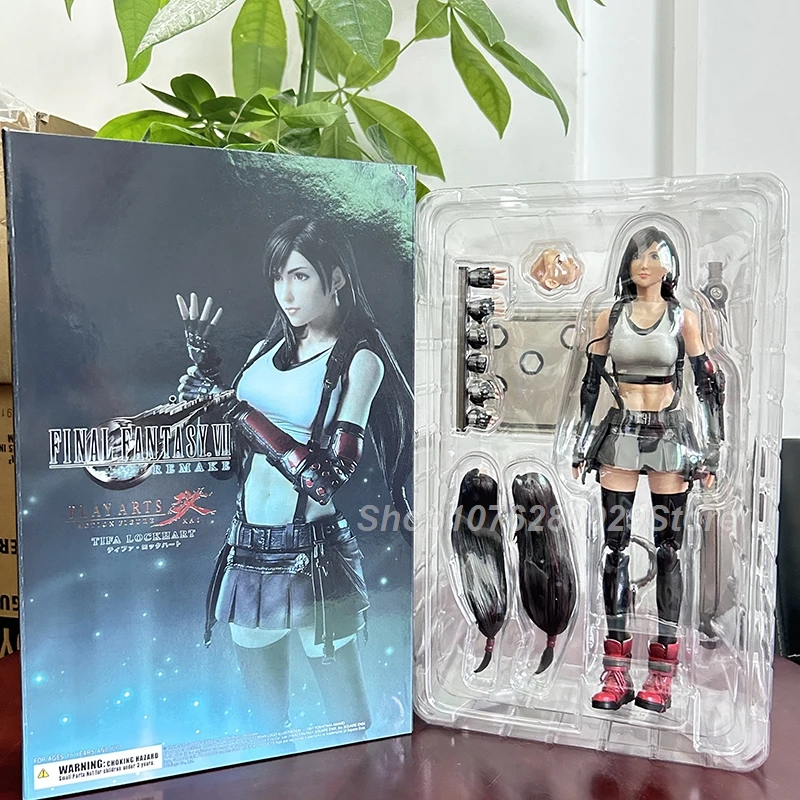 Tifa PLAY ARTS Figure Kai VII Remake Tifa Lockhart Figure Dress Ver. Sephiroth Cloud Strife Action Figures Toy Christmas Gifts