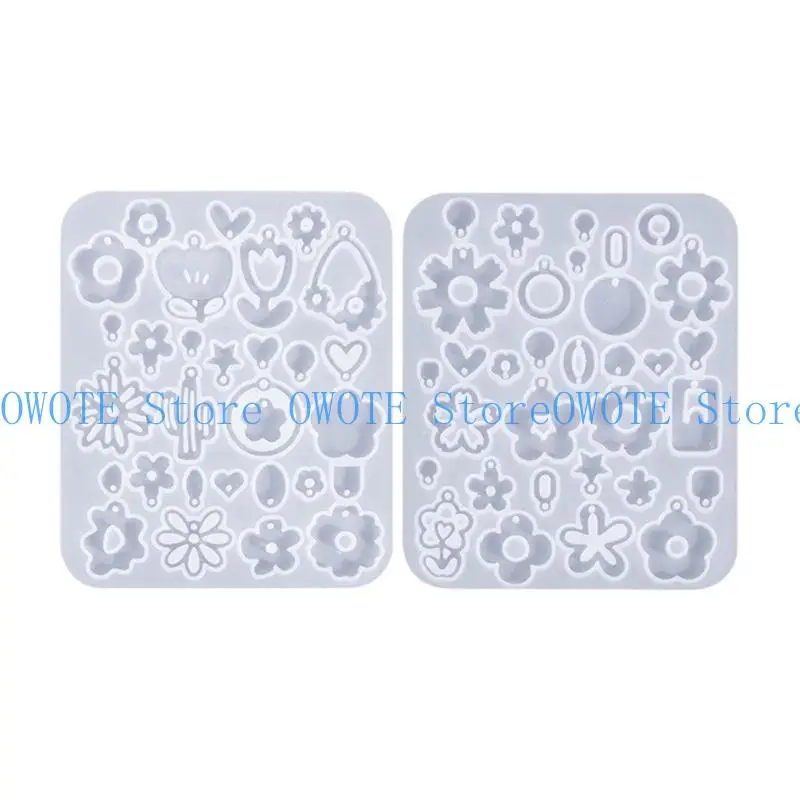 

652F Flexible Silicone Tools/Flower Shaped Earrings Molds Convenient Ear Rings Pendant Epoxy Mould Jewelry Crafting Supplies