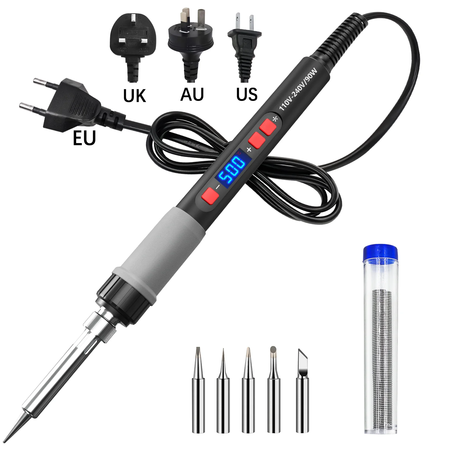 

90W Adjustable Temperature LCD Digital Display Iron with Automatic Sleep Mode for Repair And Welding Kit 180°C-500°C