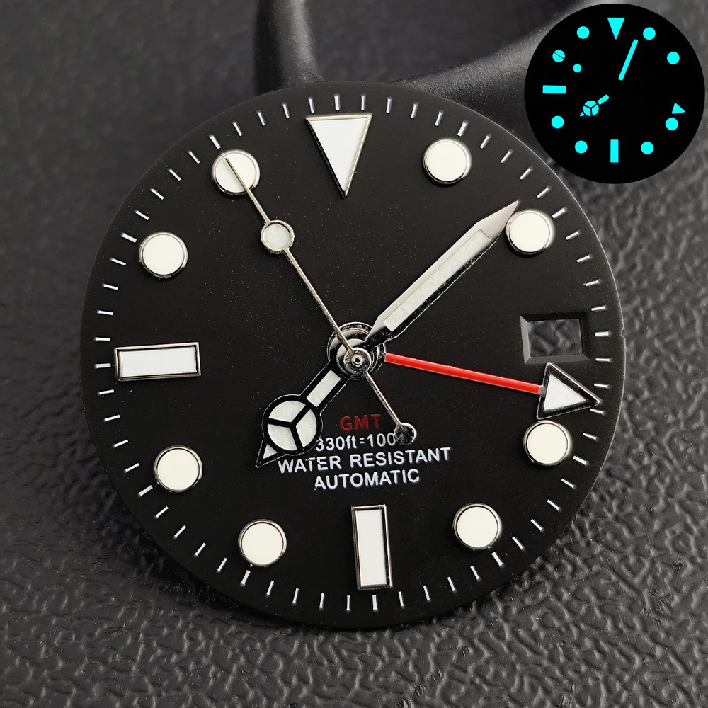 NH35/NH36 무브먼트 액세서리에 적합한 28.5MM 다이얼 단일 달력 시계 다이얼 빛나는 시계 부품 시계 손 멸균 다이얼