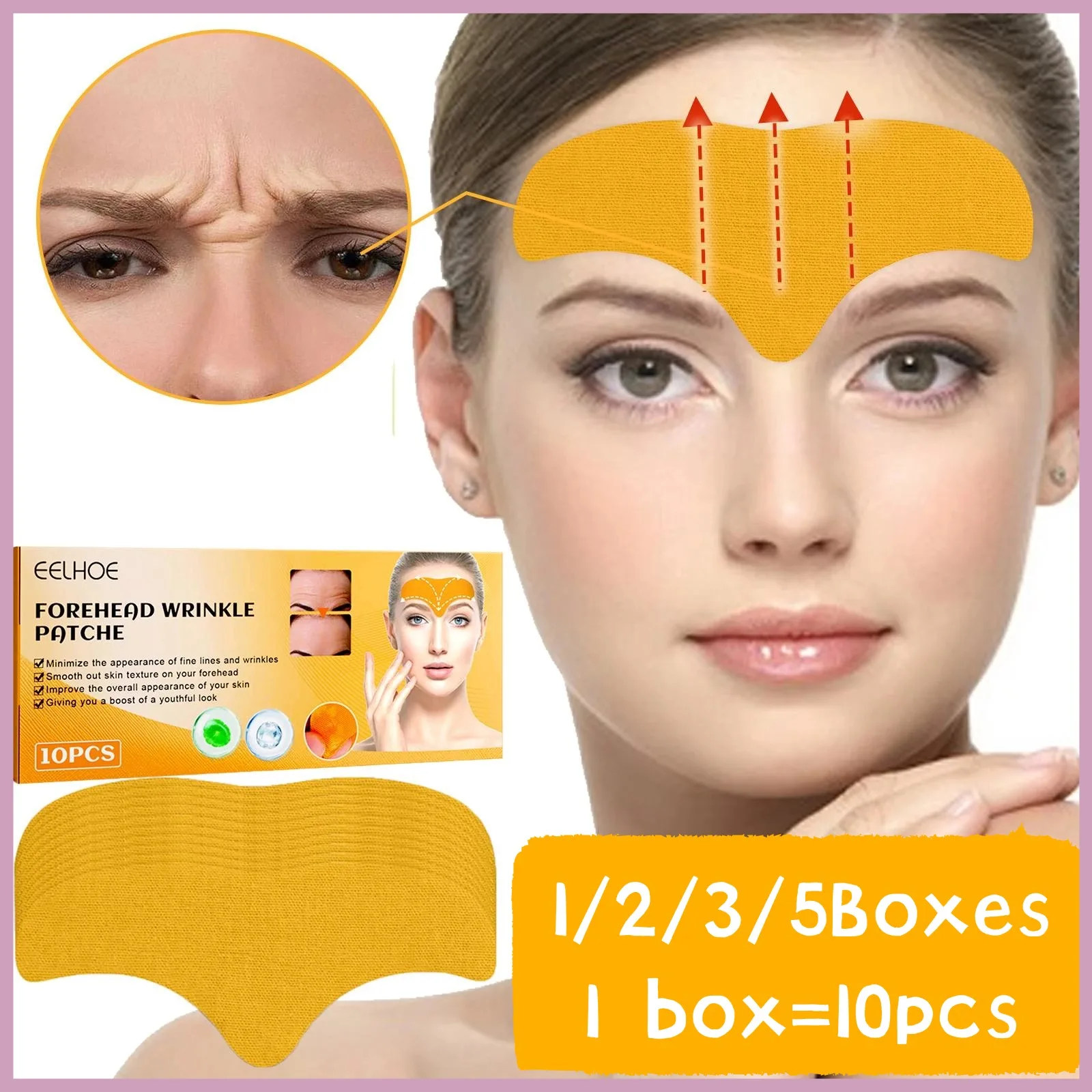 Forehead wrinkle Patch Reduce Fine Lines Firming Smoothing Tighten forehead Collagen Gel Patch Skin Care Stickers for women
