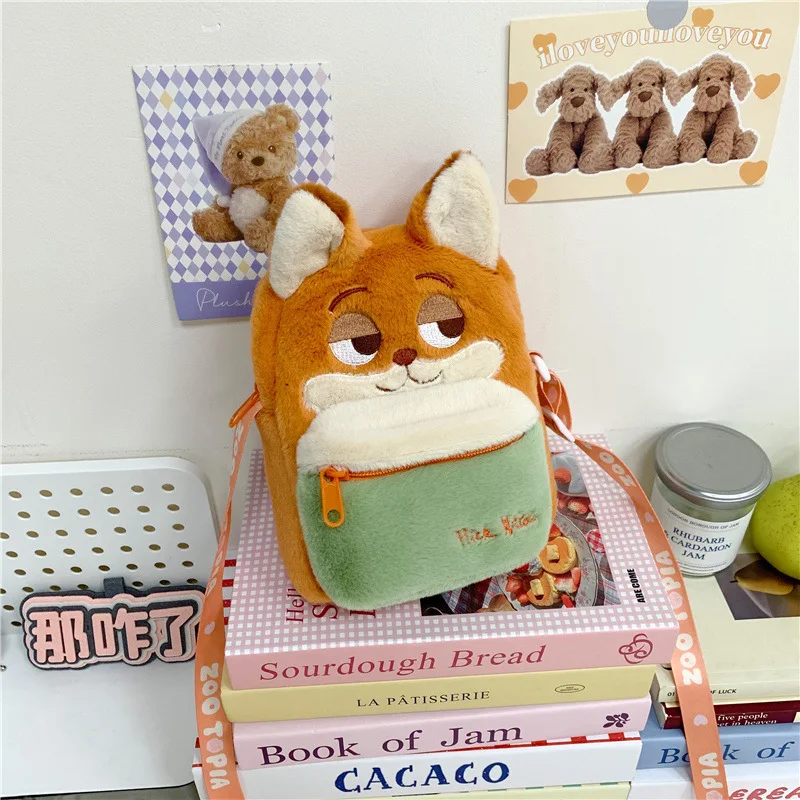 Kawaii ديزني Zootopia 2 حقيبة ظهر قطيفة جودي نيك حقيبة كروسبودي حقيبة التخزين أفخم أنيمي لعبة فتاة الأطفال هدية الكريسماس #5